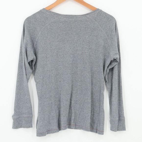 Gray Snowflake Long Sleeve Top Womens Holiday Christmas‎ Winter Ribbon Size M - Picture 3 of 7